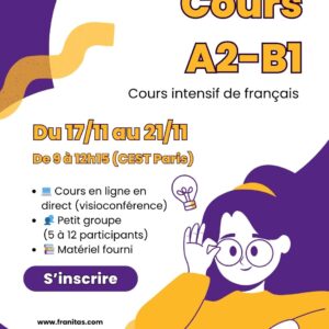 Cours intensif conversation et grammaire A2-B1